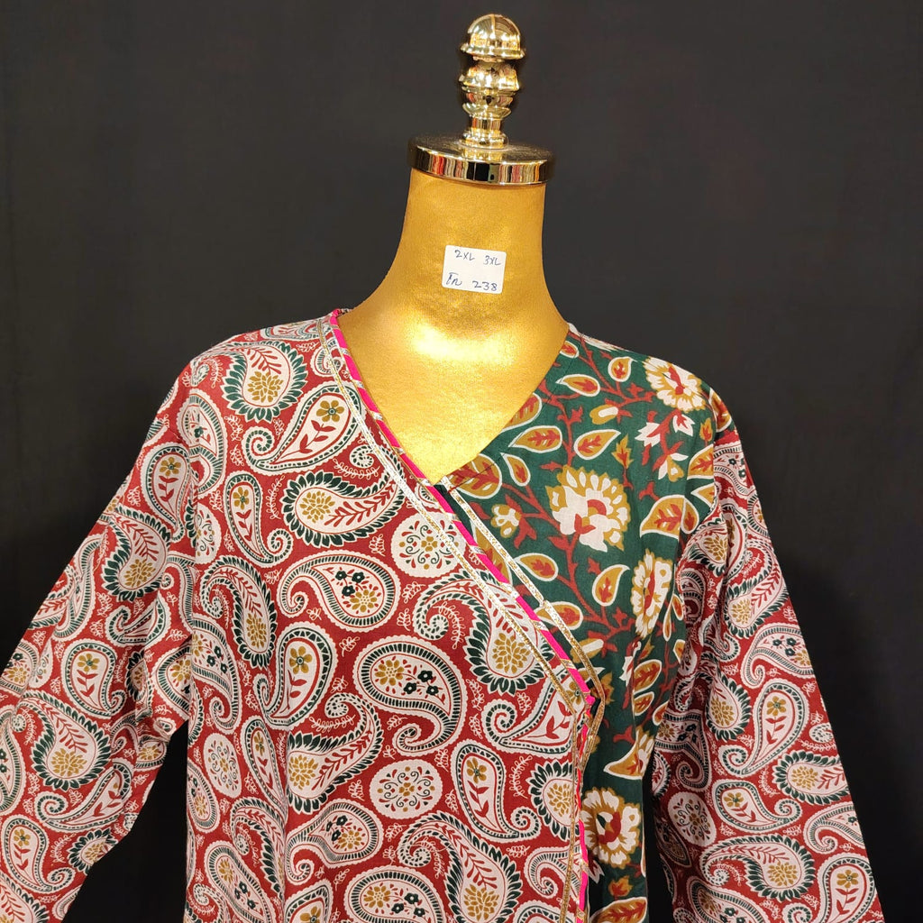 2XL-3XL Lupine Printed Cotton Dress 57" Long Jalabiya