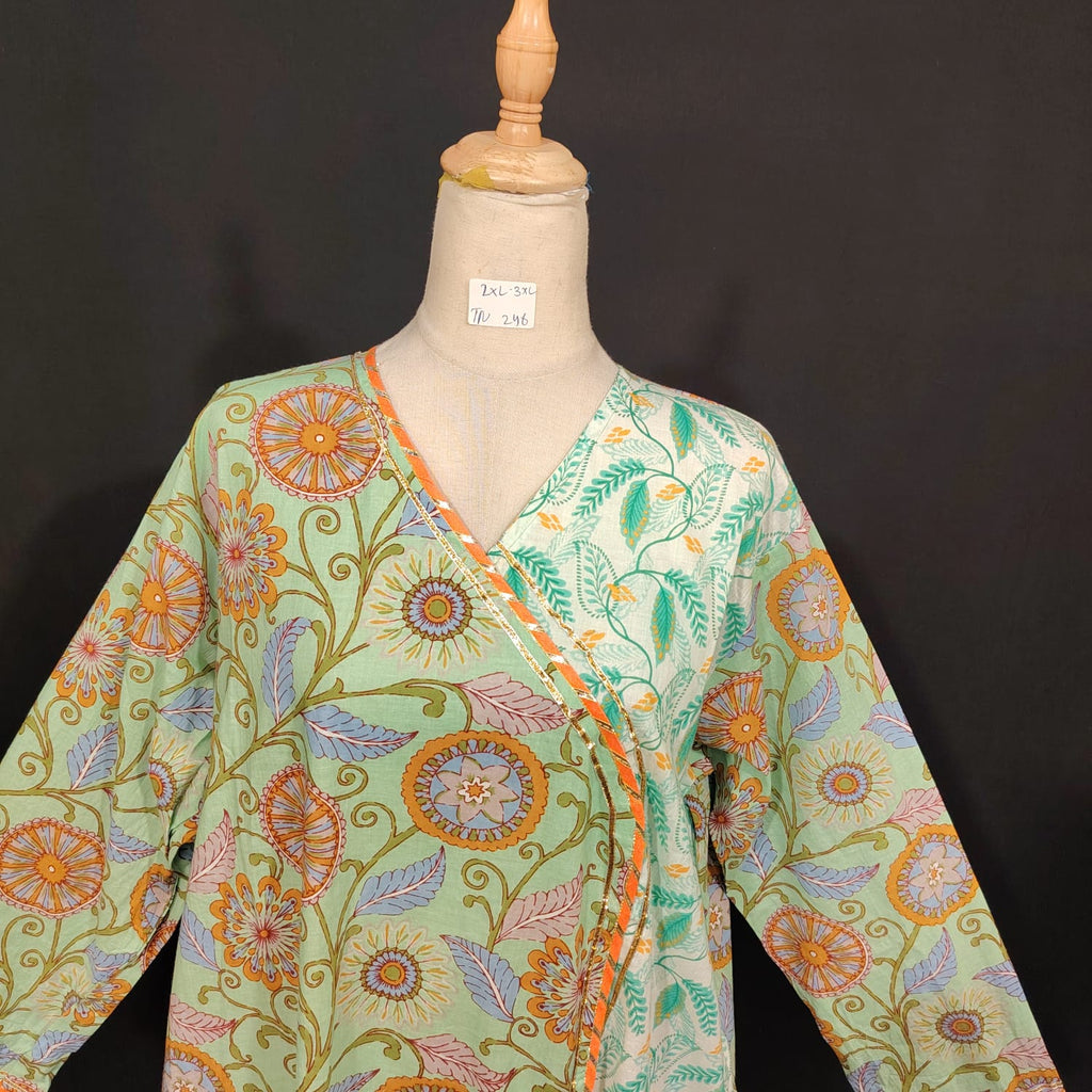 2XL-3XL Lupine Printed Cotton Dress 57" Long Jalabiya