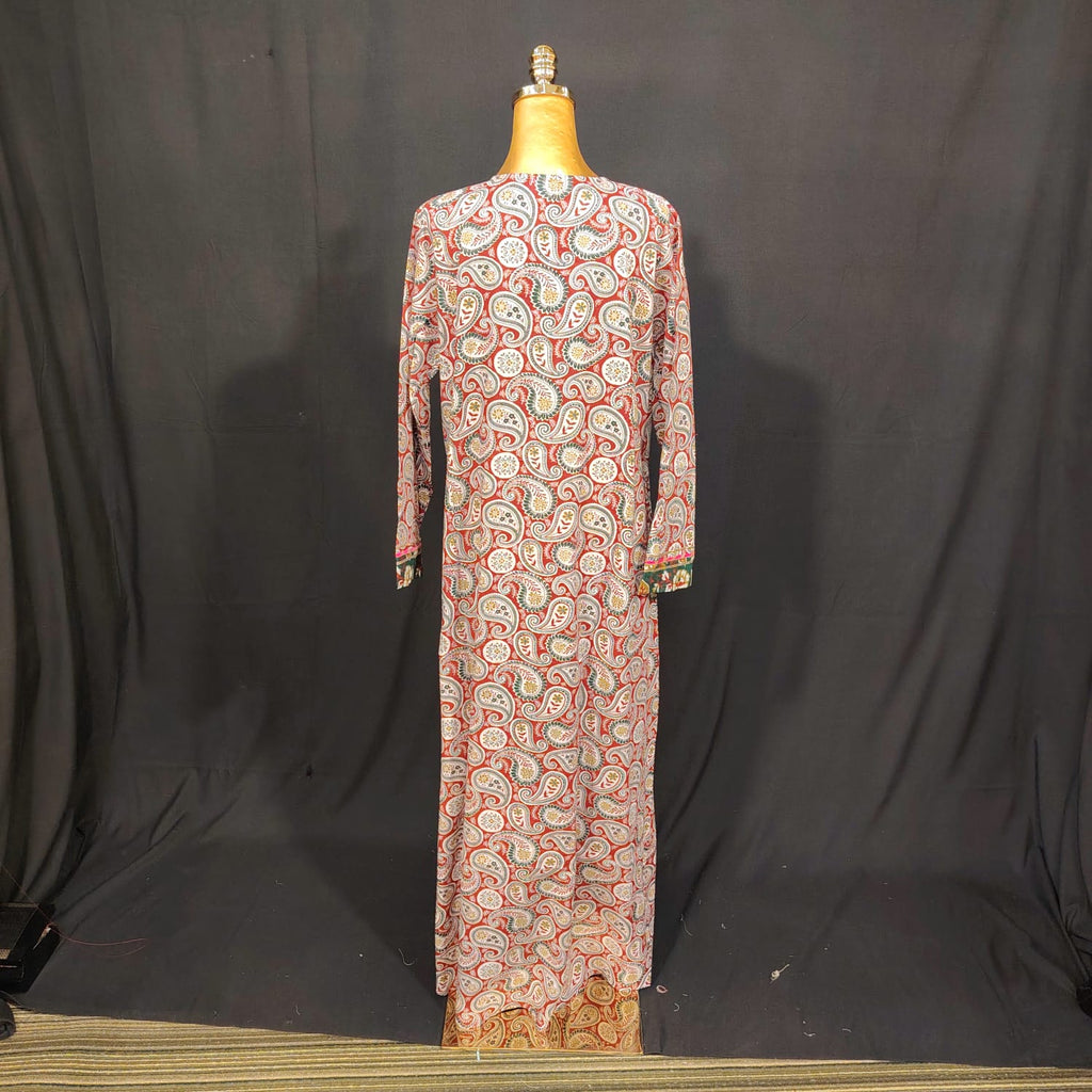 2XL-3XL Lupine Printed Cotton Dress 57" Long Jalabiya