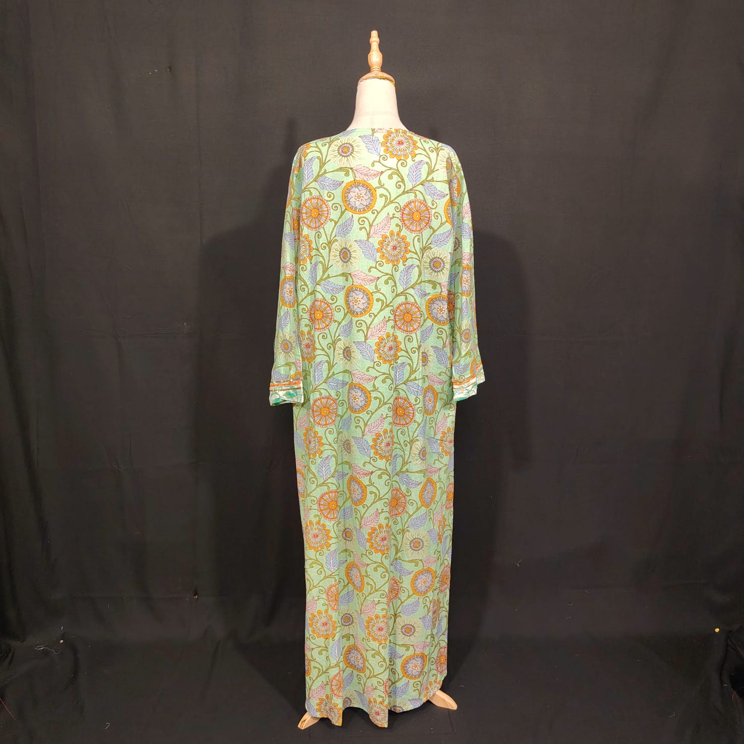 2XL-3XL Lupine Printed Cotton Dress 57" Long Jalabiya