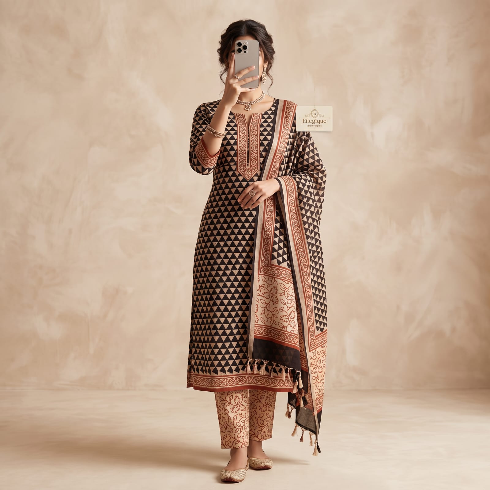 Premium Stitched Linen Suit With Linen Sheila L-101