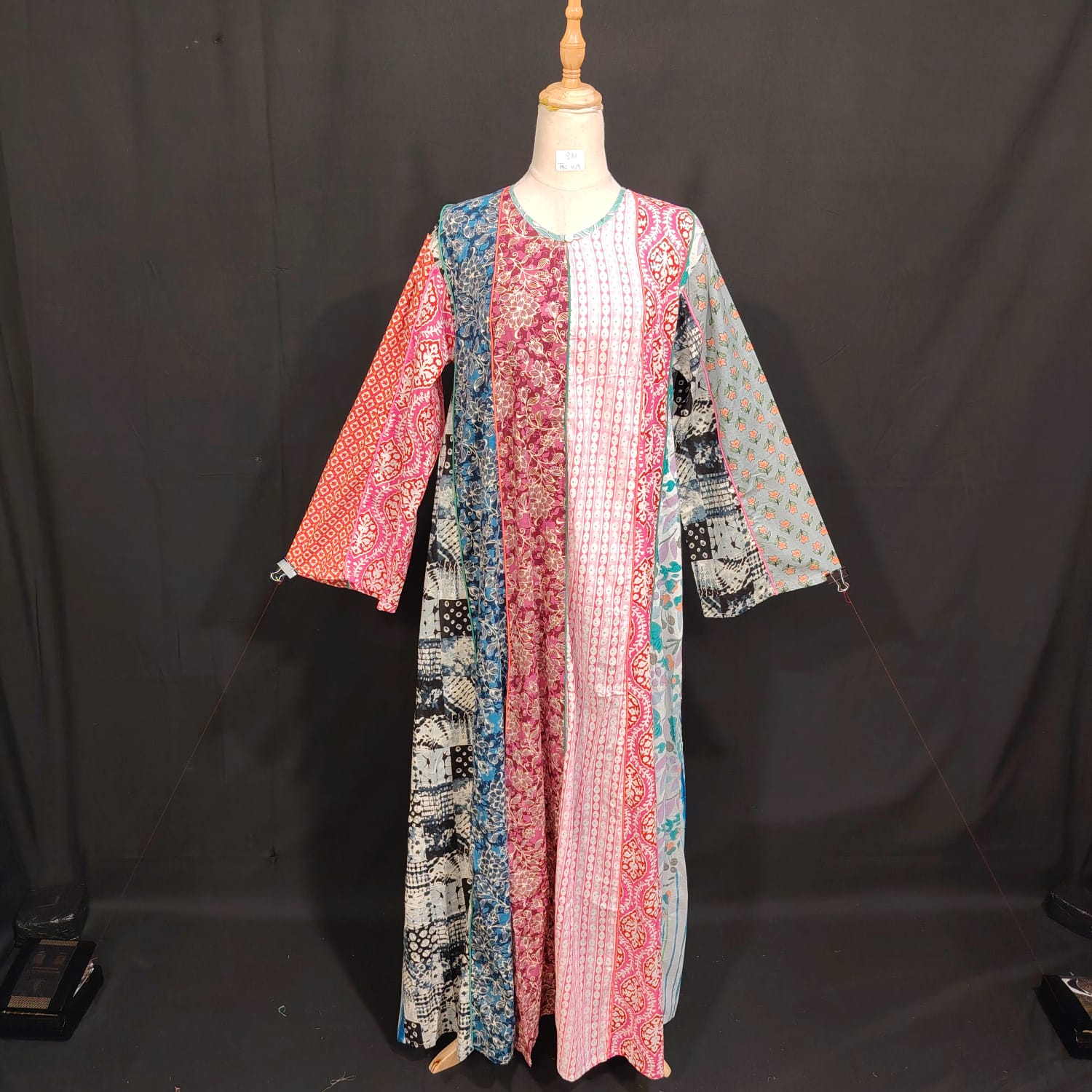 S/M Malaysia Printed Cotton Dress 57" Long Jalabiya