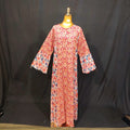 L-XL Marry Cotton Printed Dress 57" Long Jalabiya
