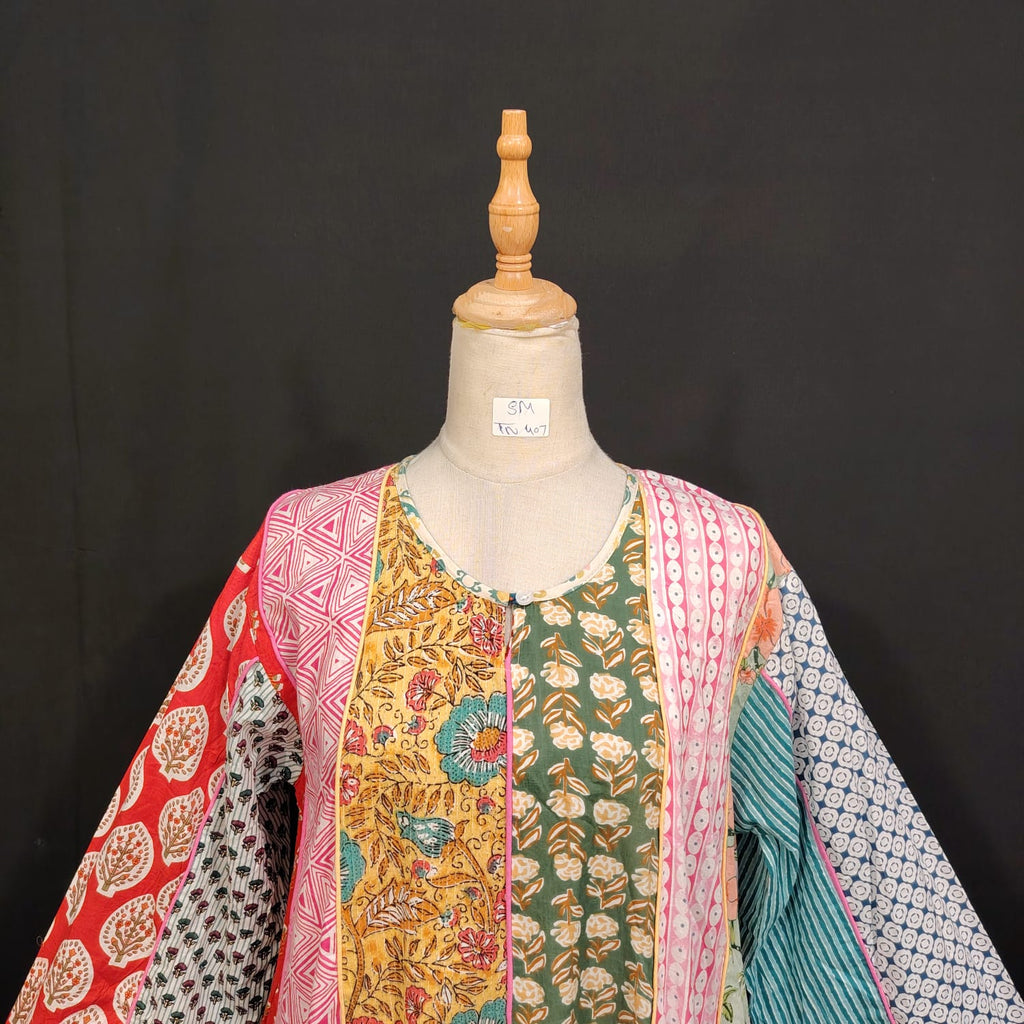 S/M Malaysia Printed Cotton Dress 57" Long Jalabiya