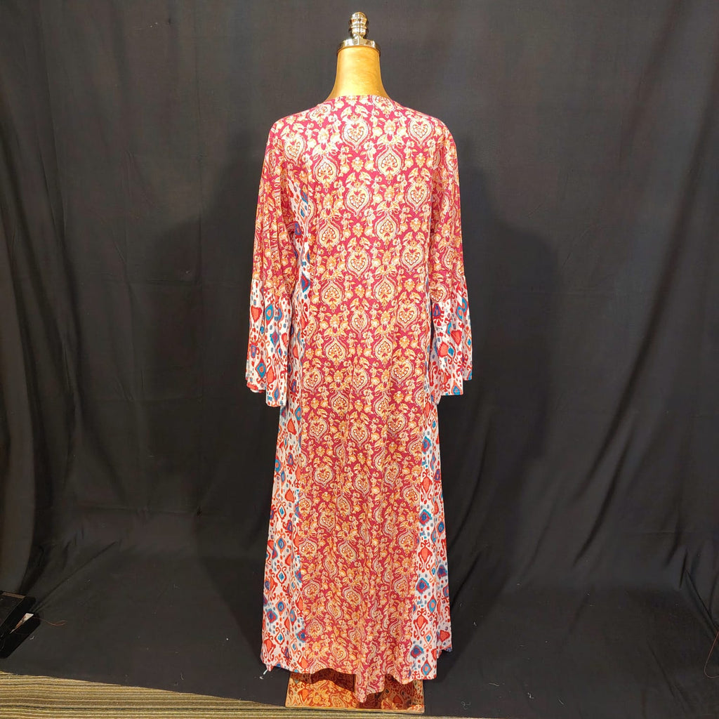 L-XL Marry Cotton Printed Dress 57" Long Jalabiya