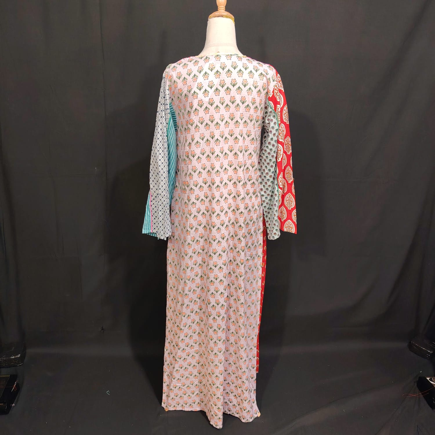 S/M Malaysia Printed Cotton Dress 57" Long Jalabiya