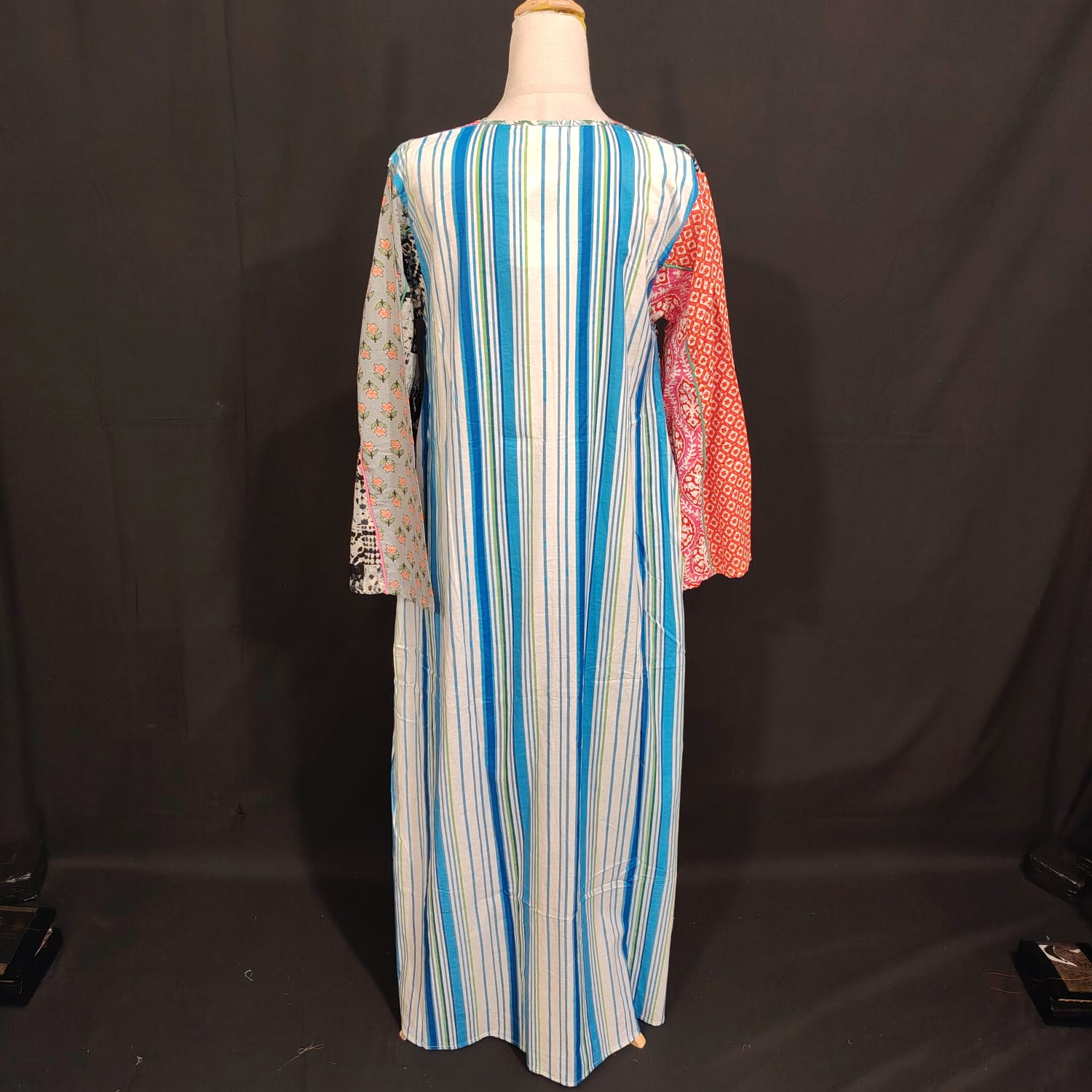 S/M Malaysia Printed Cotton Dress 57" Long Jalabiya