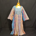 S/M Malaysia Printed Cotton Dress 57" Long Jalabiya