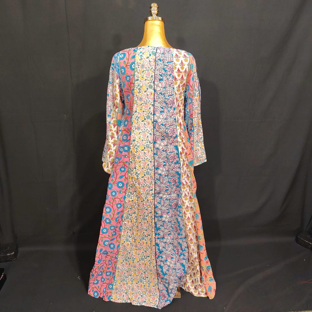 S/M Malaysia Printed Cotton Dress 57" Long Jalabiya