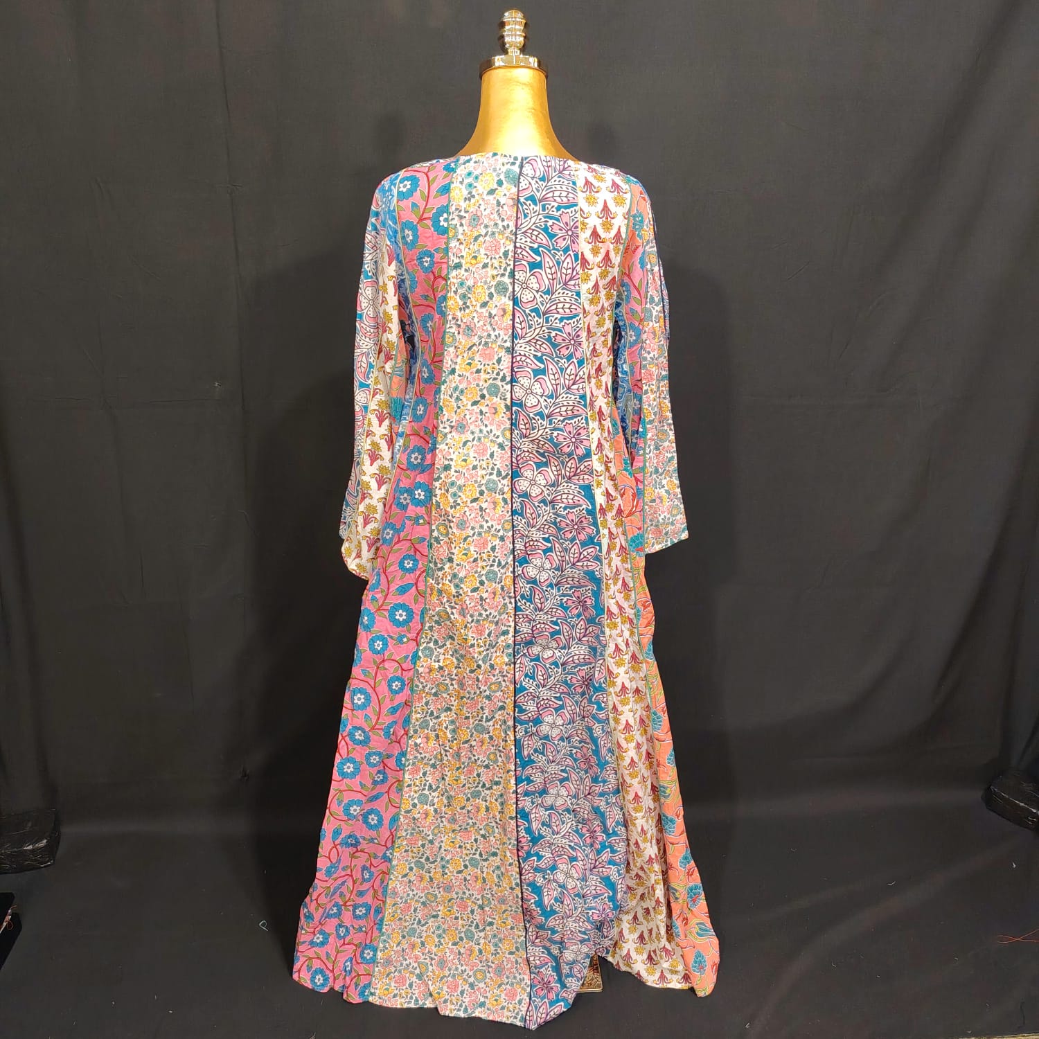 S/M Malaysia Printed Cotton Dress 57" Long Jalabiya