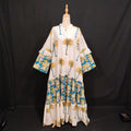 S/M Nayra Printed Cotton Dress 57" Long Jalabiya