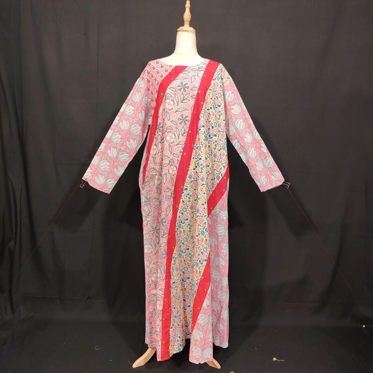 2XL-3XL Nuri Printed Cotton Dress 57" Long Jalabiya