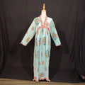 2XL-3XL Nida Printed Cotton Dress 57" Long Jalabiya