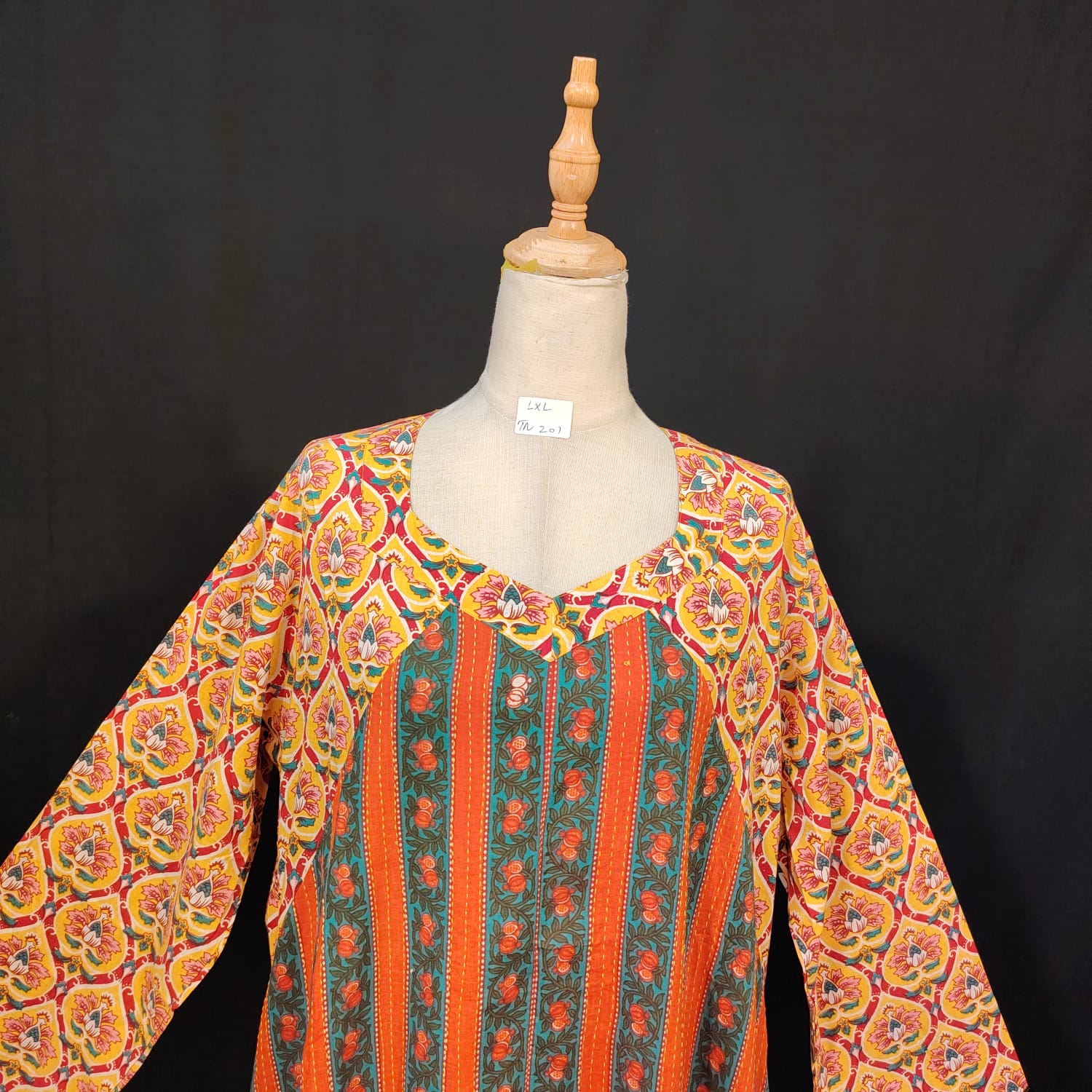 L-XL Naija Cotton Printed Dress 57" Long Jalabiya