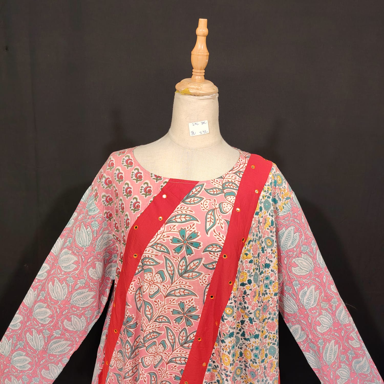 2XL-3XL Nuri Printed Cotton Dress 57" Long Jalabiya