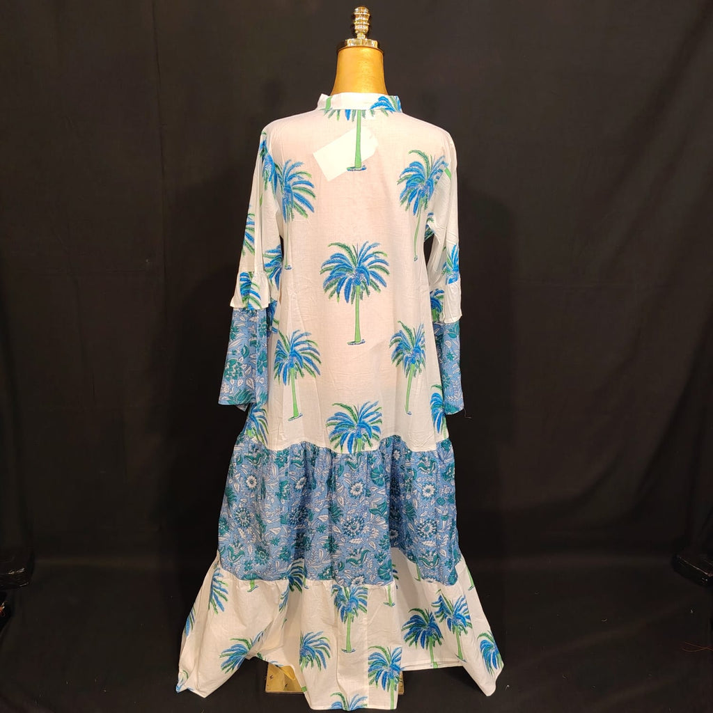 S/M Nayra Printed Cotton Dress 57" Long Jalabiya