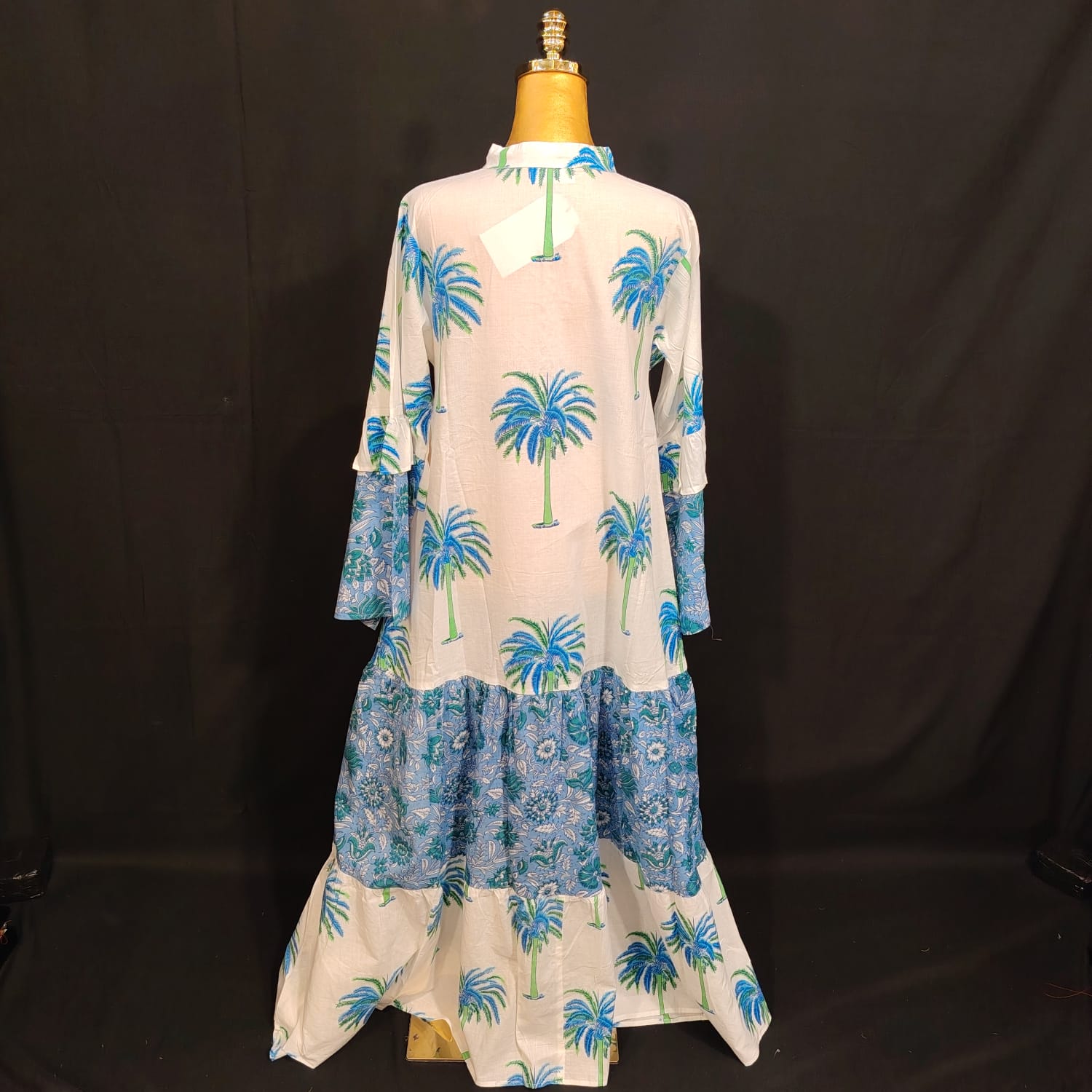 S/M Nayra Printed Cotton Dress 57" Long Jalabiya