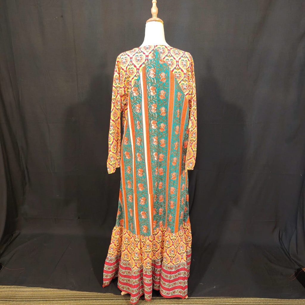 L-XL Naija Cotton Printed Dress 57" Long Jalabiya