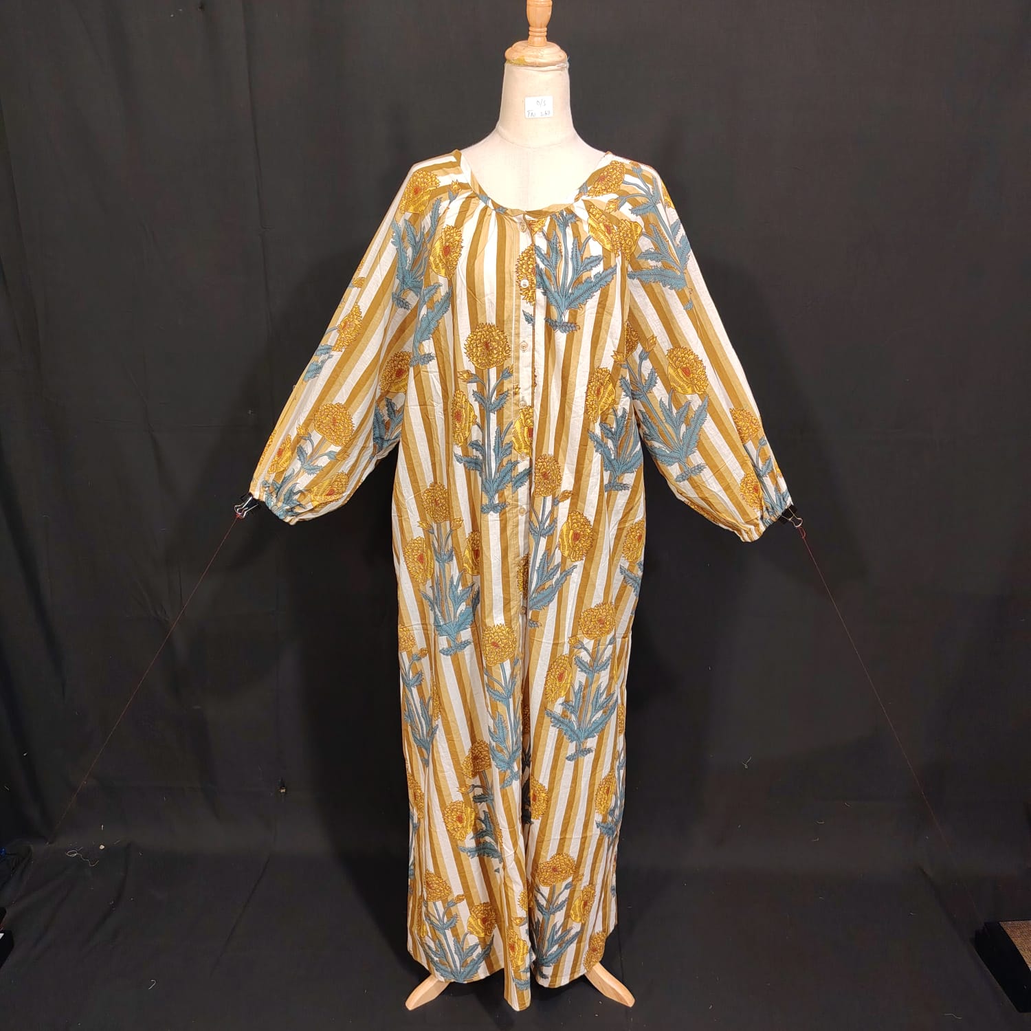 Free Size Nawaar Printed Cotton Dress 57" Long Jalabiya
