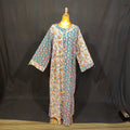 L-XL Noorain Cotton Printed Dress 57" Long Jalabiya