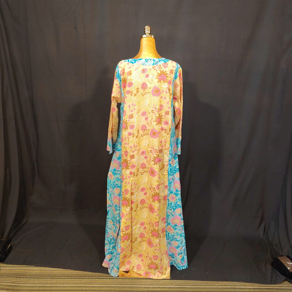 L-XL Noor Cotton Printed Dress 57" Long Jalabiya