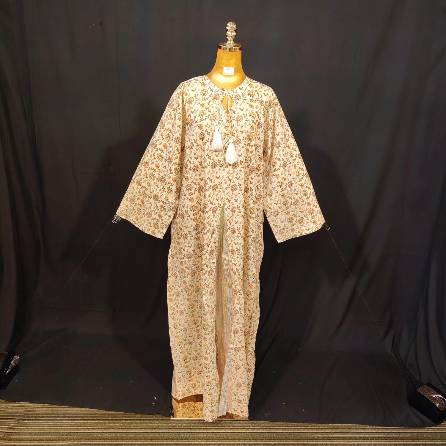 L-XL Nubila Cotton Printed Dress 57" Long Jalabiya