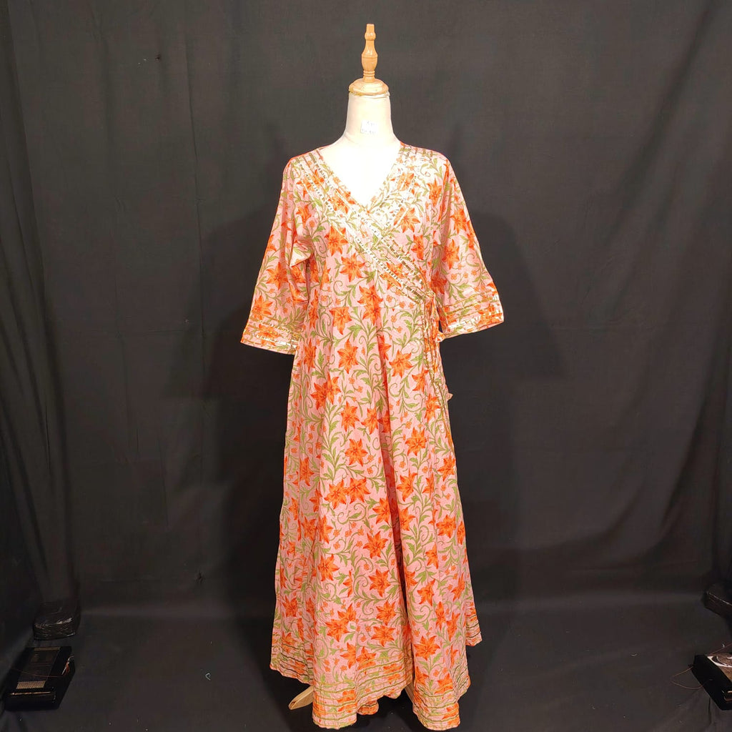 S/M Priam Printed Cotton Dress 57" Long Jalabiya