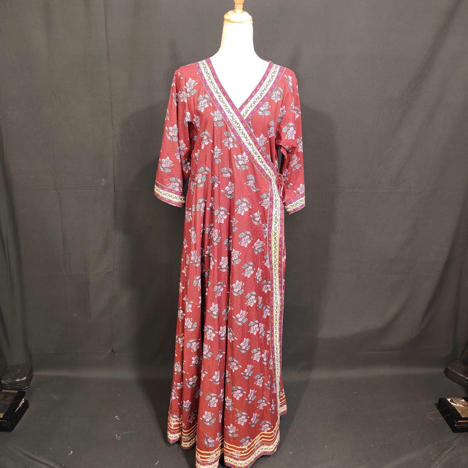 S/M Priam Printed Cotton Dress 57" Long Jalabiya