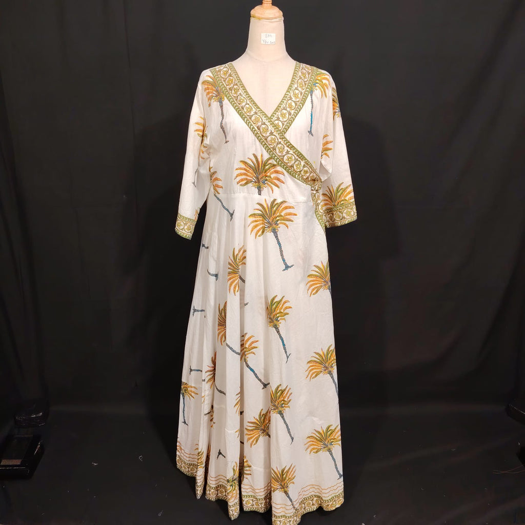 S/M Priam Printed Cotton Dress 57" Long Jalabiya