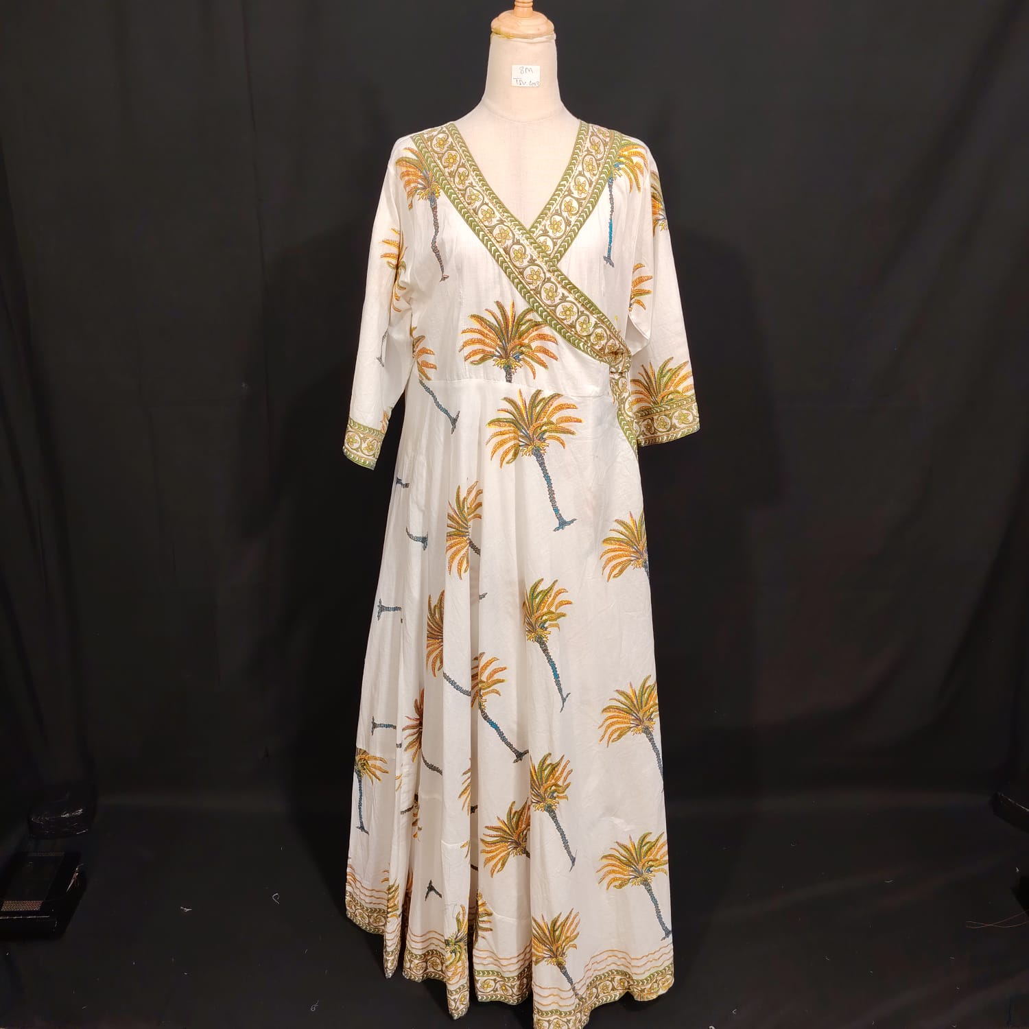 S/M Priam Printed Cotton Dress 57" Long Jalabiya