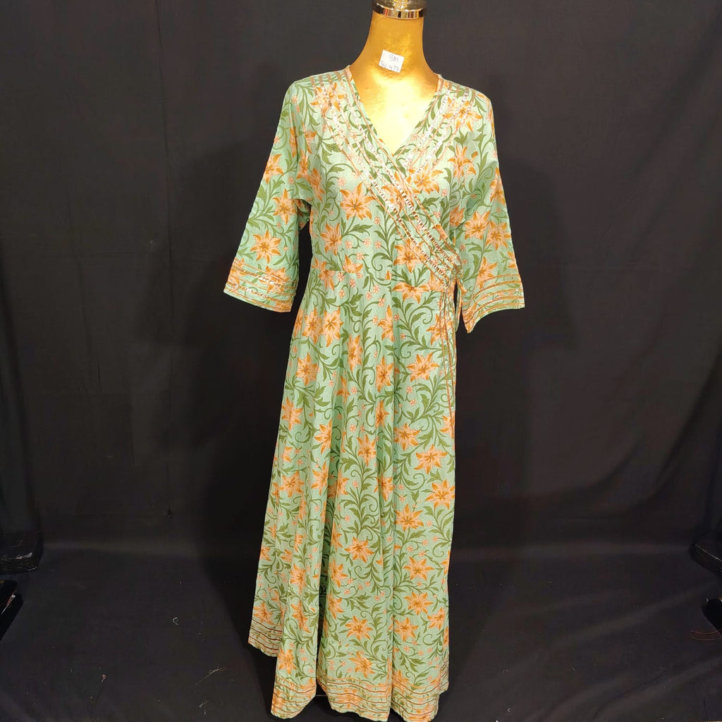 S/M Priam Printed Cotton Dress 57" Long Jalabiya