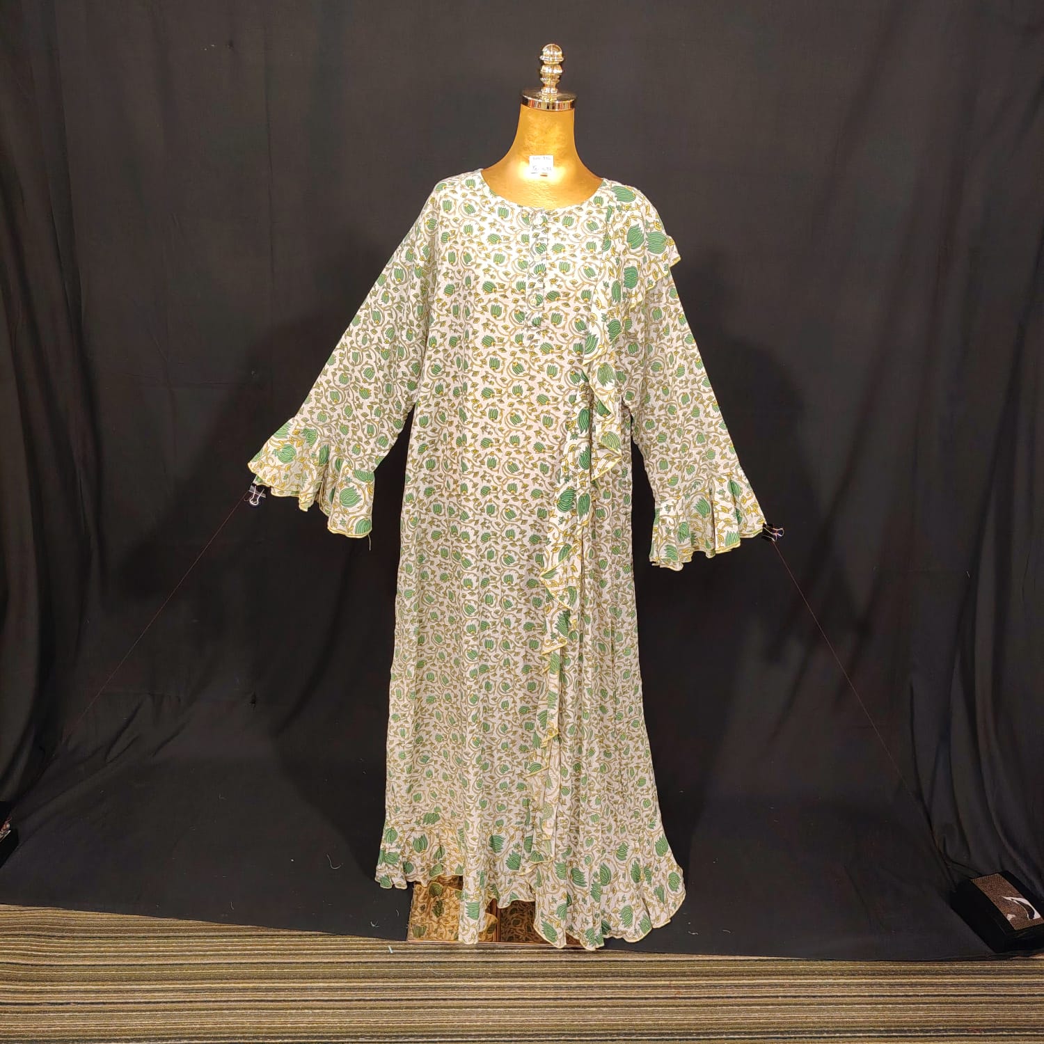 2XL-3XL Princess Printed Cotton Dress 57" Long Jalabiya