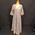 S/M Priam Printed Cotton Dress 57" Long Jalabiya