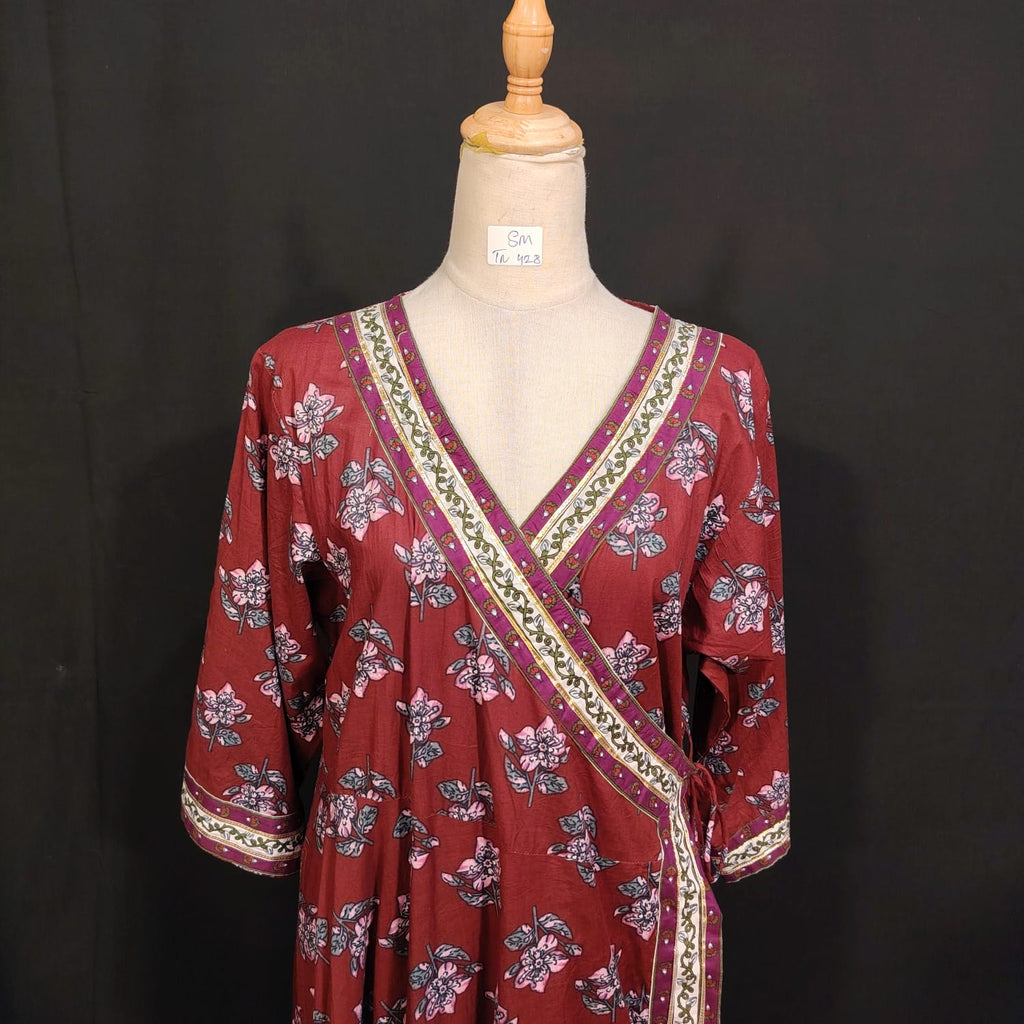S/M Priam Printed Cotton Dress 57" Long Jalabiya