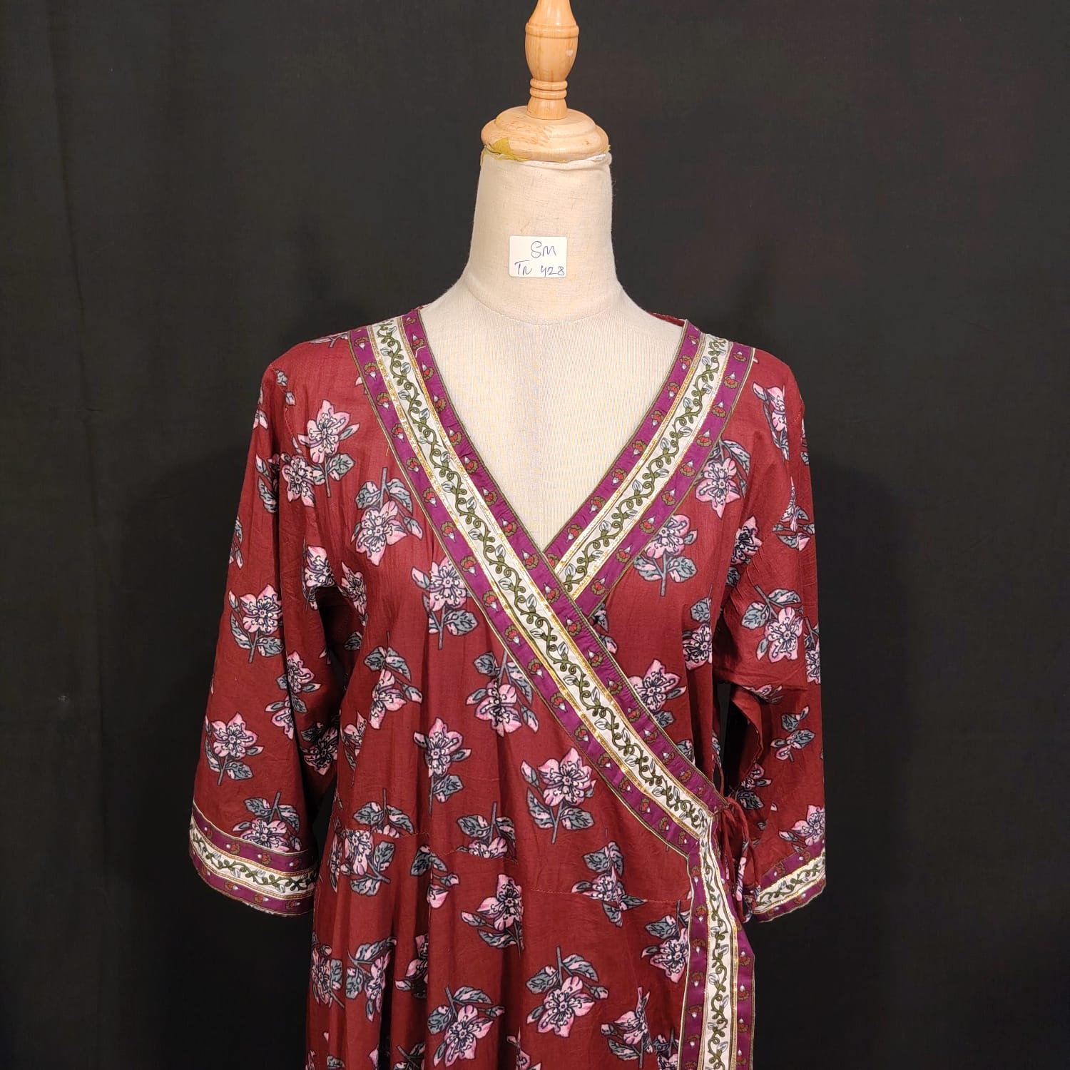 S/M Priam Printed Cotton Dress 57" Long Jalabiya