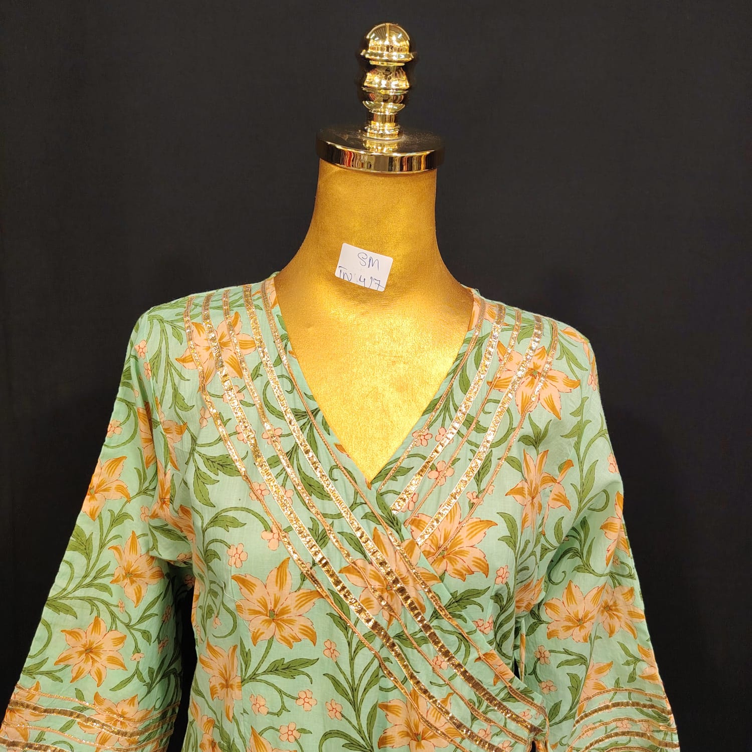S/M Priam Printed Cotton Dress 57" Long Jalabiya