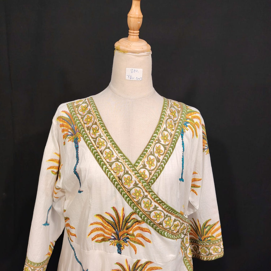 S/M Priam Printed Cotton Dress 57" Long Jalabiya
