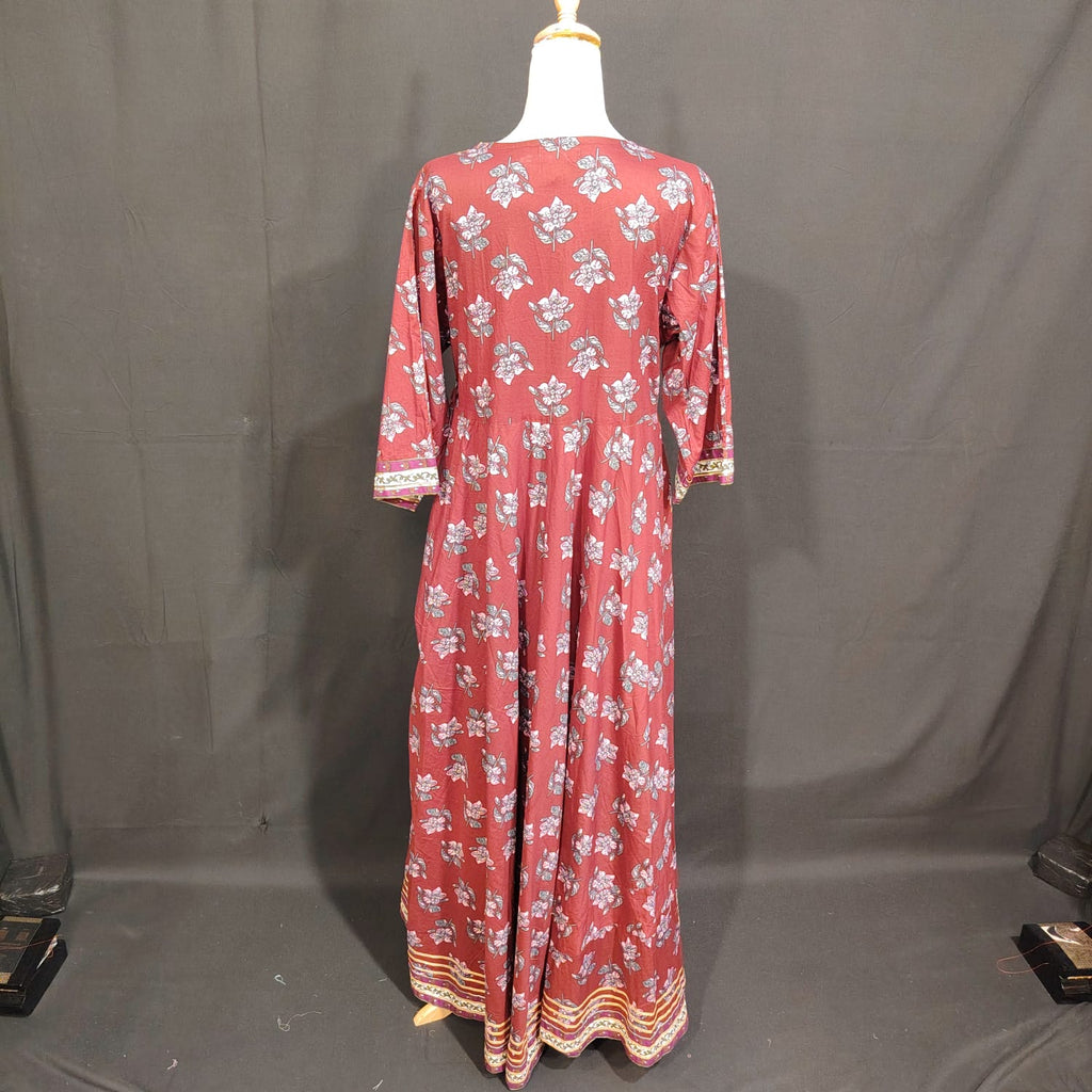 S/M Priam Printed Cotton Dress 57" Long Jalabiya