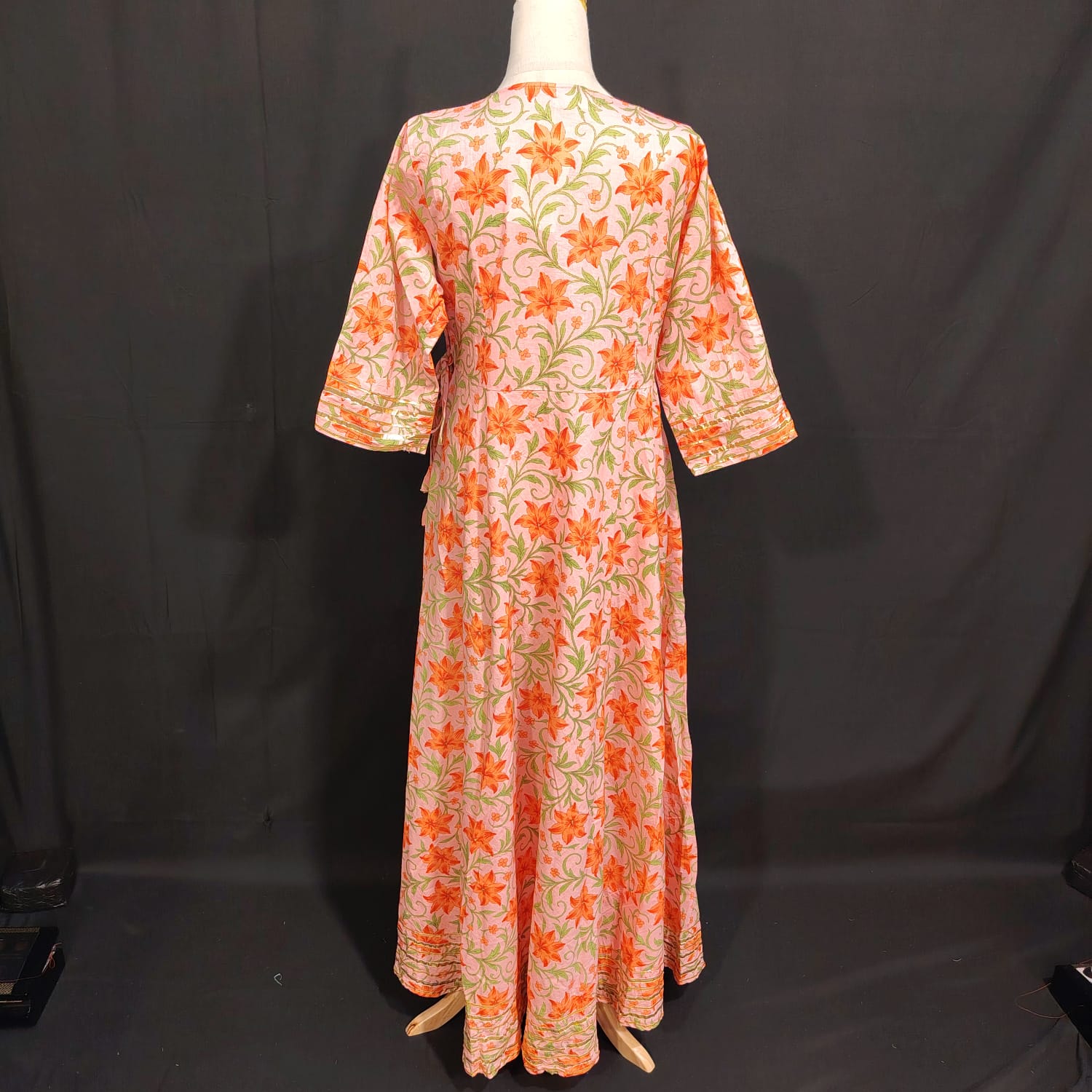 S/M Priam Printed Cotton Dress 57" Long Jalabiya