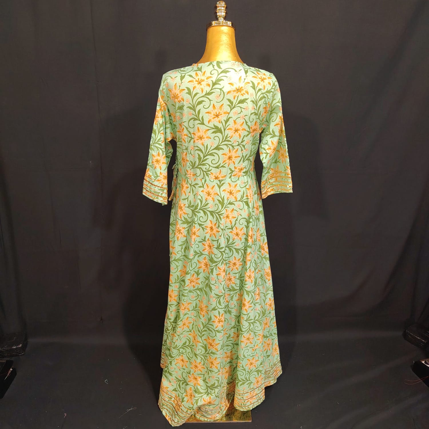 S/M Priam Printed Cotton Dress 57" Long Jalabiya