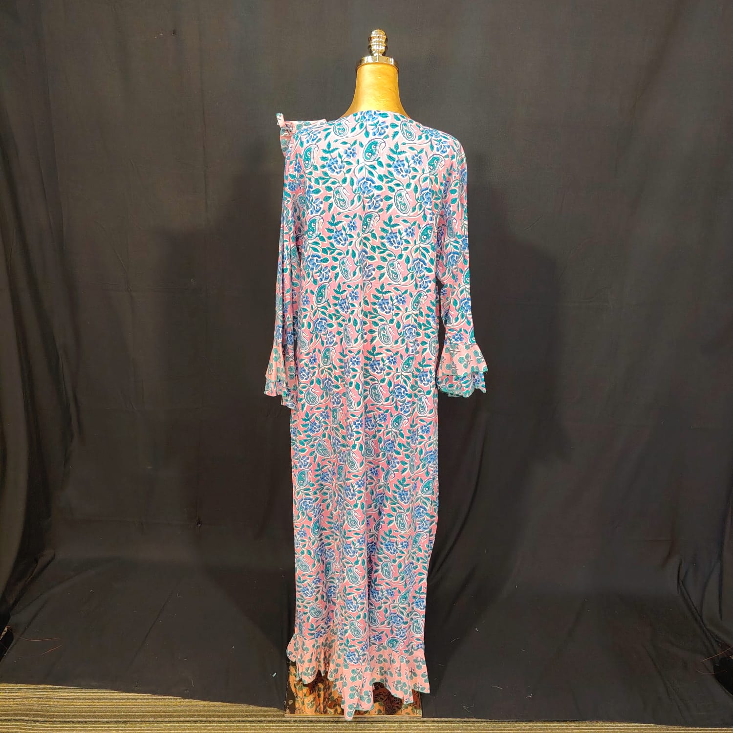 L-XL Princess Cotton Printed Dress 57" Long Jalabiya