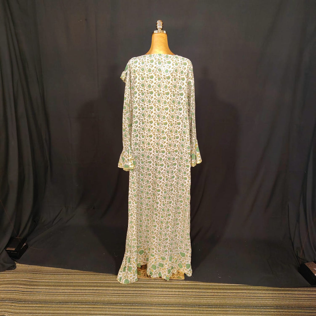 2XL-3XL Princess Printed Cotton Dress 57" Long Jalabiya