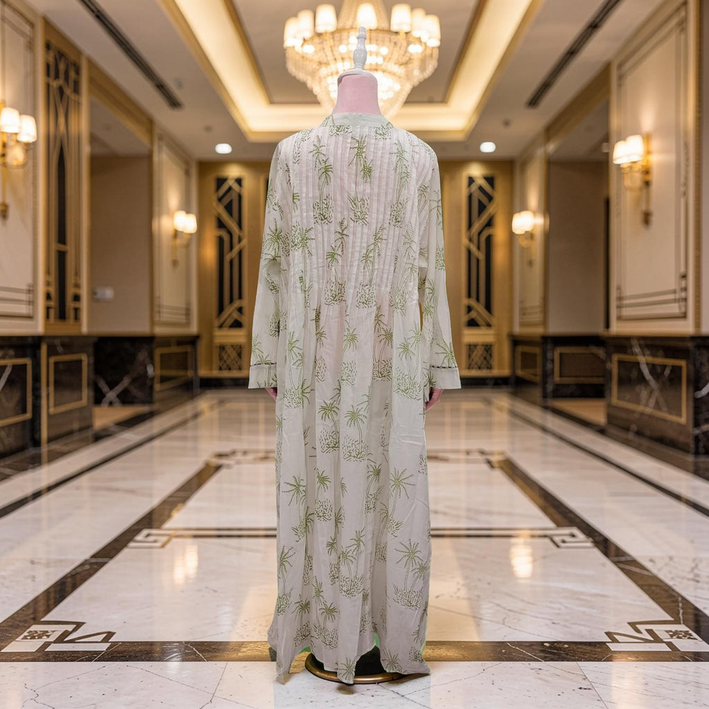 2XL/3XL Afra Printed Cotton Dress 57" Long Jalabiyas 112202