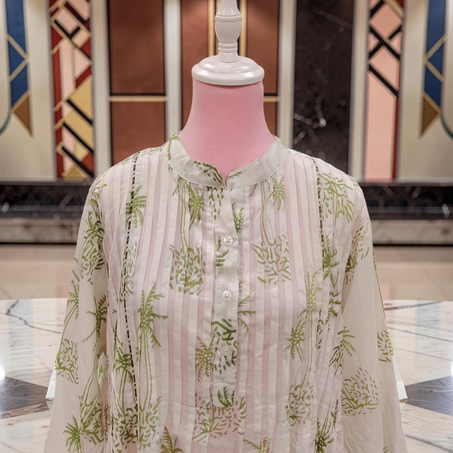 2XL/3XL Afra Printed Cotton Dress 57" Long Jalabiyas 112202