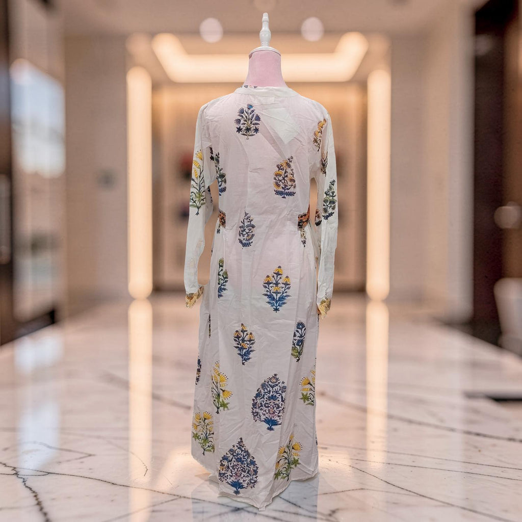 XS/S Arwa Printed Cotton Dress 54" Long Jalabiya