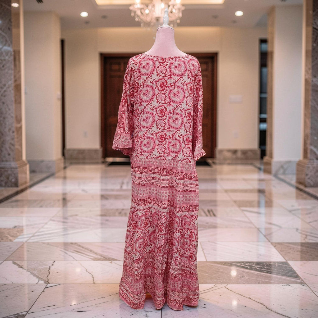 L/XL GABY Printed Cotton Dress 57" Long Jalabiya