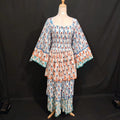 S/M Rahima Printed Cotton Dress 57" Long Jalabiya