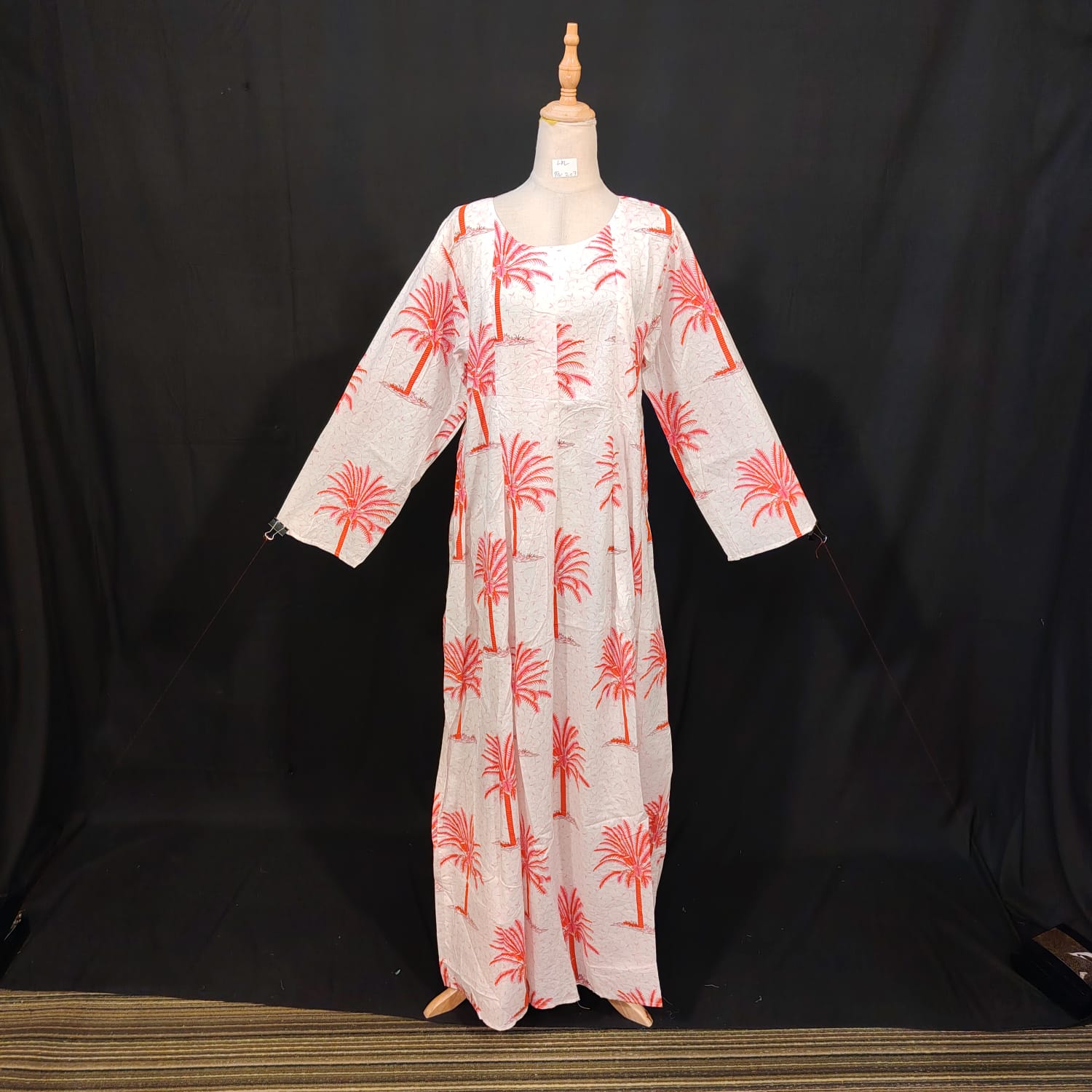 L-XL Ruby Cotton Printed Dress 57" Long Jalabiya