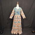 S/M Razia Printed Cotton Dress 57" Long Jalabiya