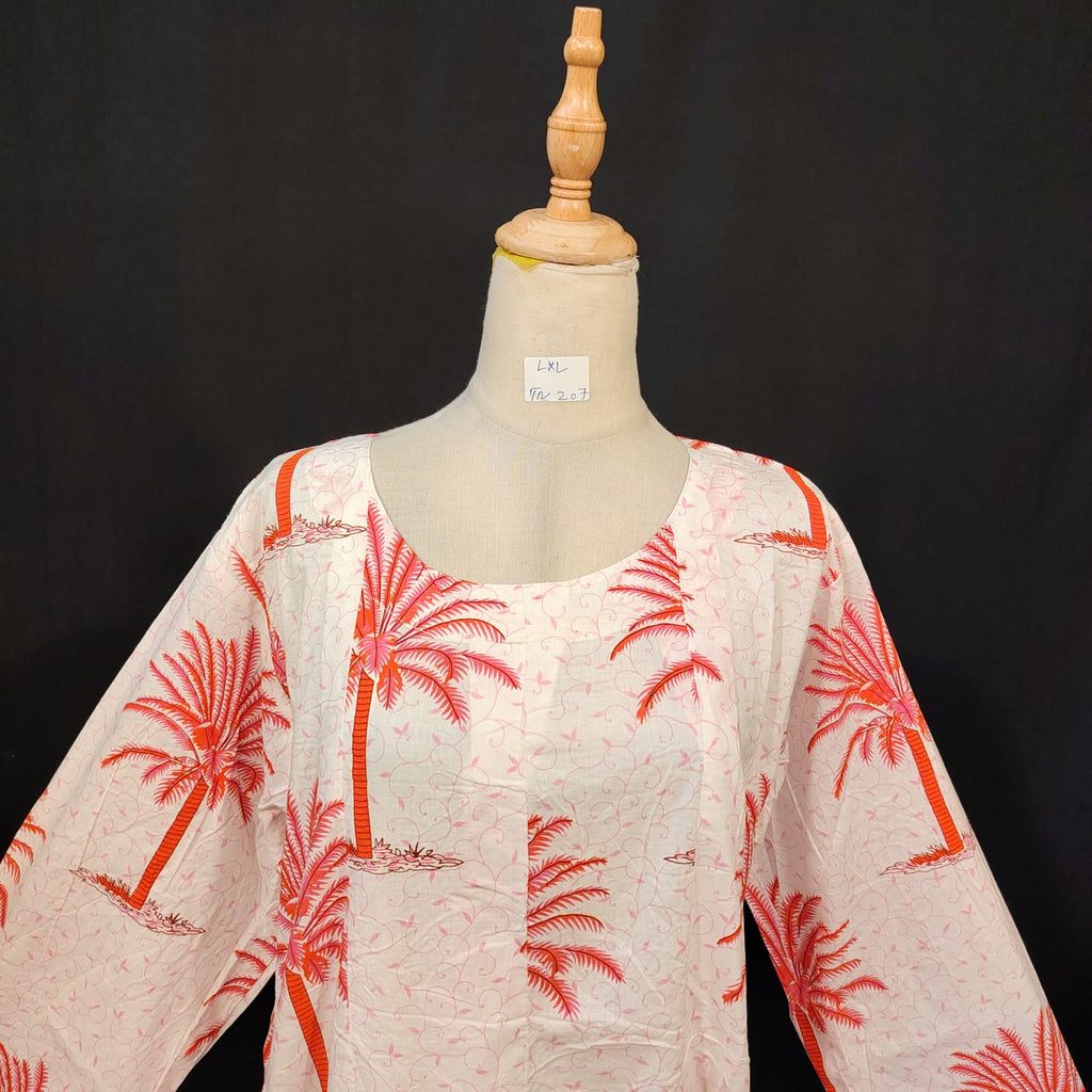 L-XL Ruby Cotton Printed Dress 57" Long Jalabiya